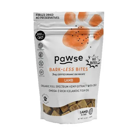 1ea 60pc Pawse 300mg Lamb Bark-Less Bites - Dog/Cat Supplements